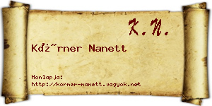 Körner Nanett névjegykártya